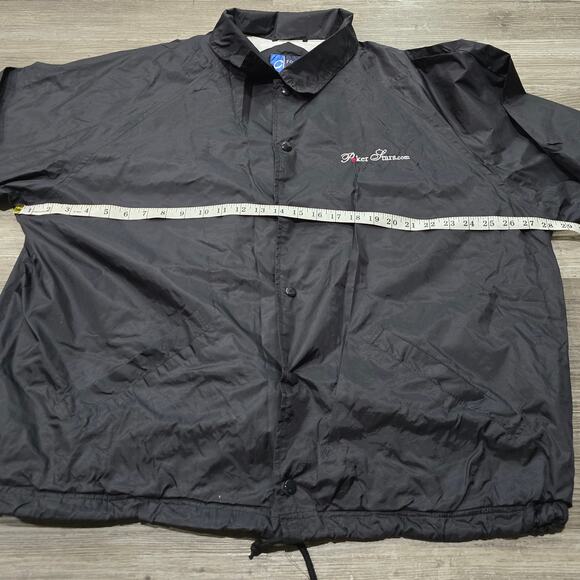 Port and Company Poker Stars Black Button Up Lined Windbreaker Jacket - Picture 5 of 8